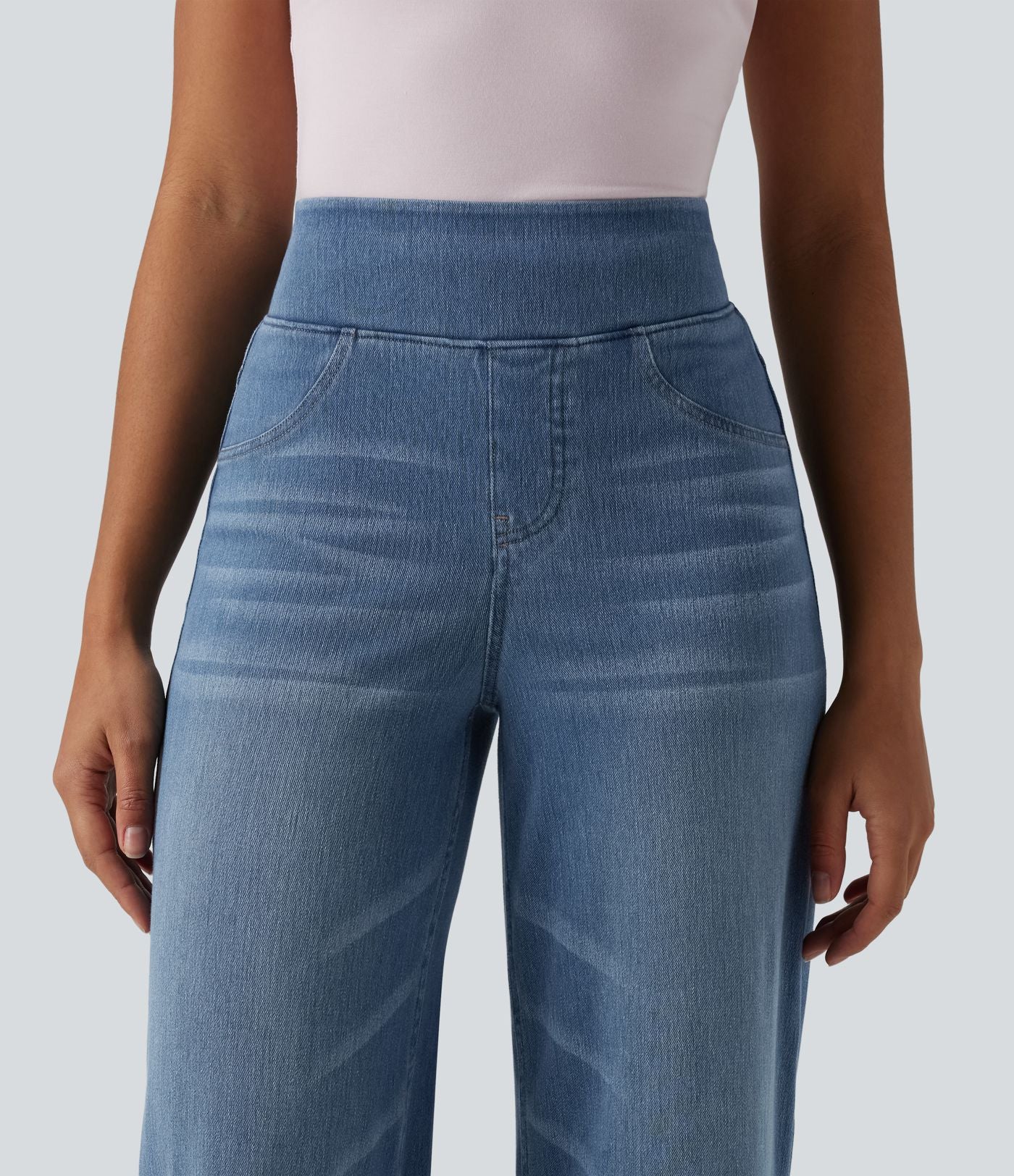 Jean large décontracté Halara Flex™ taille haute gainant avec poches