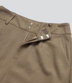 Pantalon tailleur coupe droite taille haute avec poches