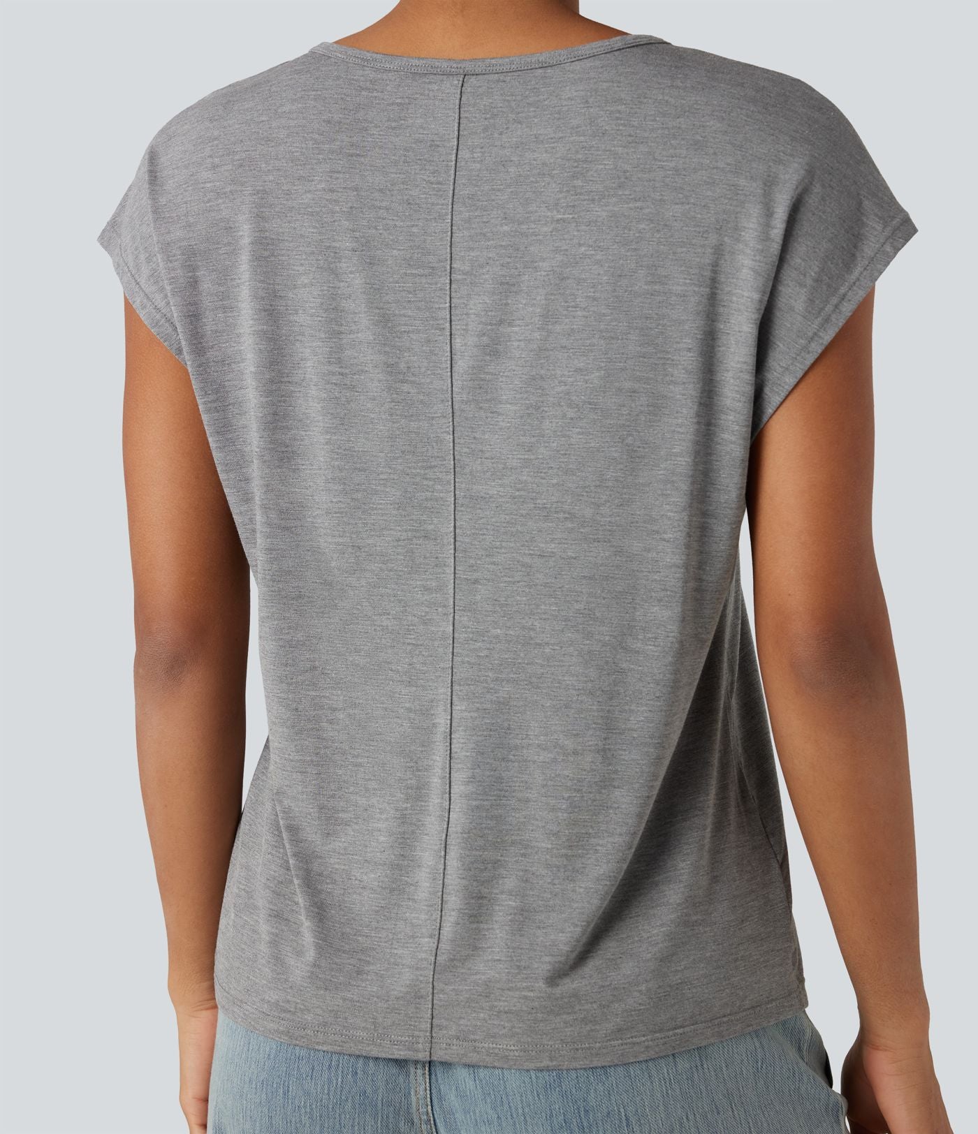 T-shirt casual col V manches courtes