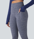 Legging yoga 7/8 taille haute moucheté sans couture OneForm Seamless Flow avec poches