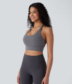 Halara UltraSculpt™ Brassière de sport yoga soutien léger col U dos nu avec crochets ajustables