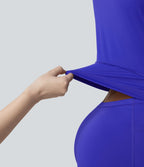 SoftlyZero™ Plush Robe sport mini de yoga 2-en-1 dos nageur croisé dos nu avec soutien-gorge intégré et poches - Easy Peasy