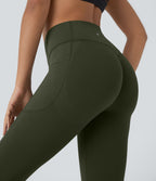Legging corsaire d'entraînement gainant galbant taille haute avec effet scrunch et poches Halara UltraSculpt™