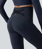 Legging de sport bootcut Halara Ultrasculpt™ taille haute gainant dos croisé avec poches