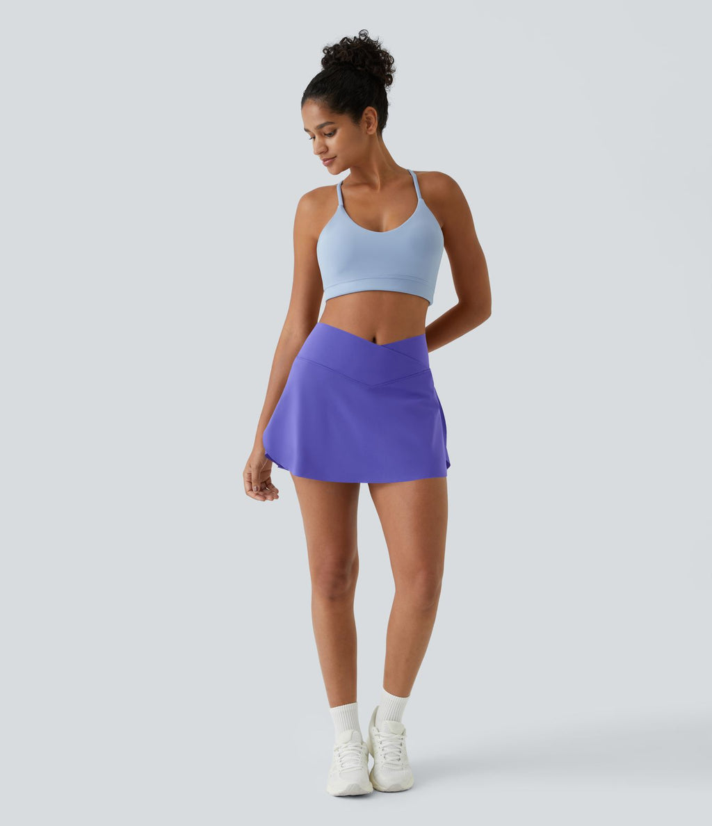 Jupe de tennis mini 2-en-1 quotidienne SoftlyZero™ Airy avec croisement, poche latérale et effet frais InstantCool, Lucid, protection solaire UPF50+