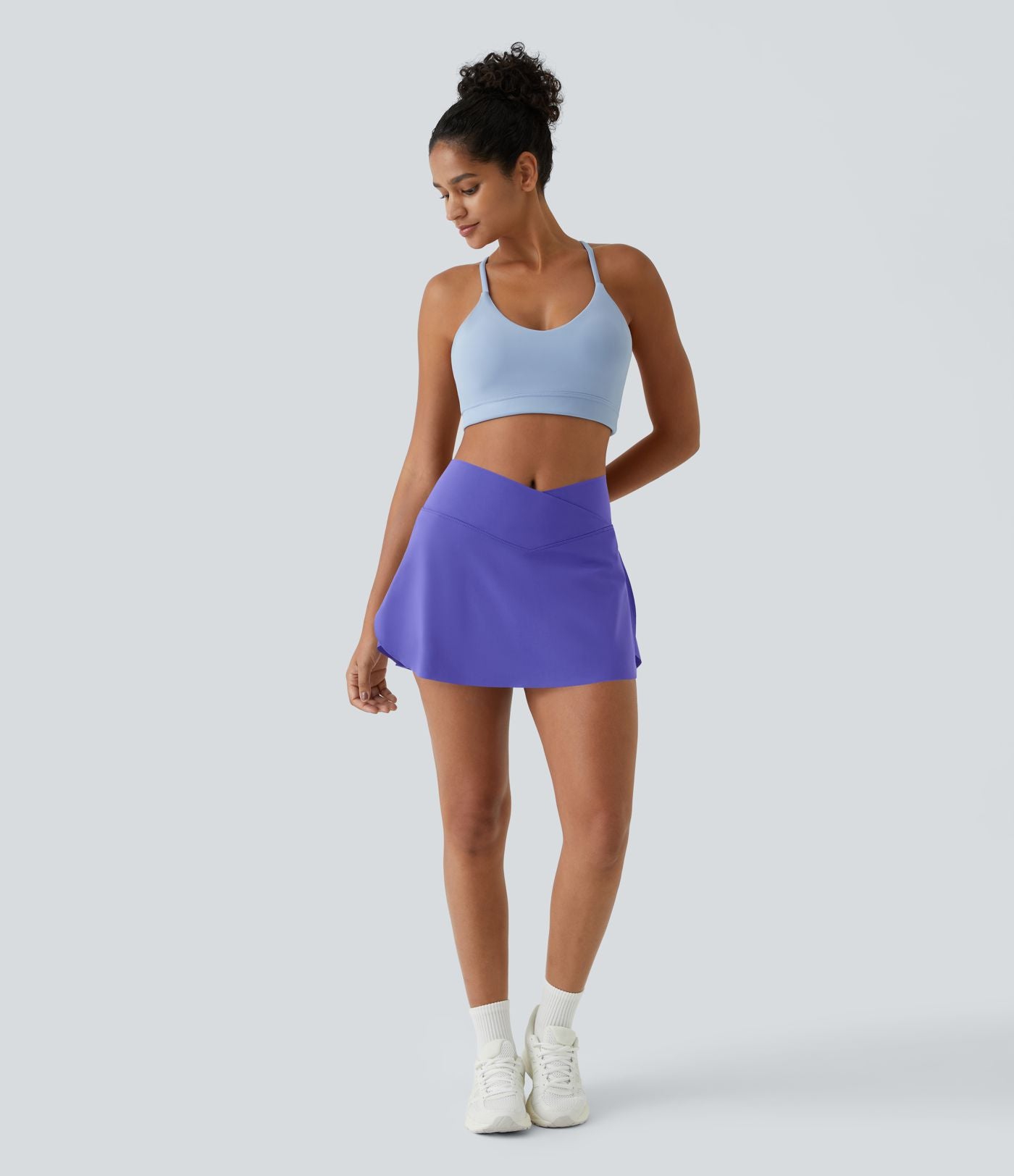 Jupe de tennis mini 2-en-1 quotidienne SoftlyZero™ Airy avec croisement, poche latérale et effet frais InstantCool, Lucid, protection solaire UPF50+