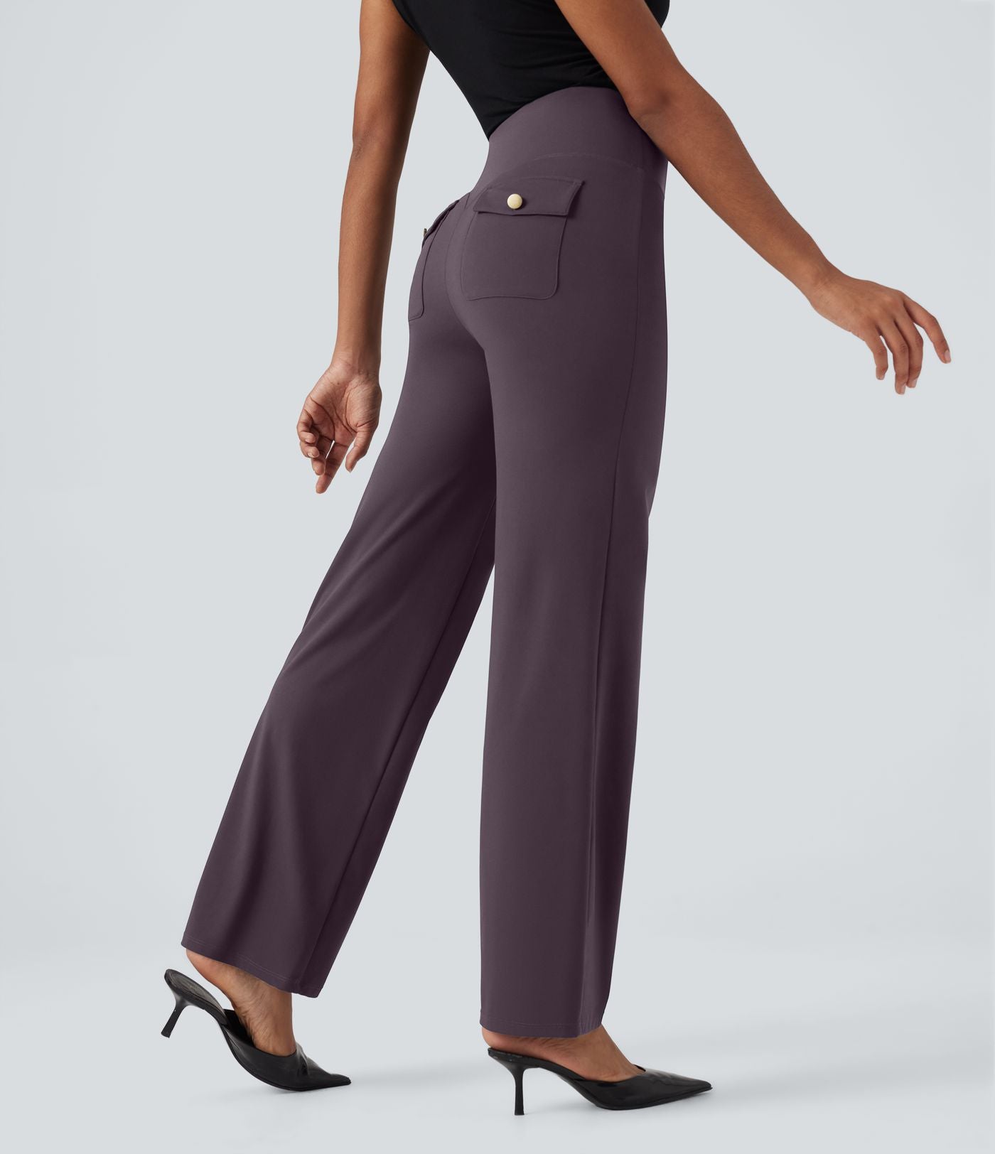 Pantalon de travail droit gainant taille haute avec poches Halara UltraSculpt™