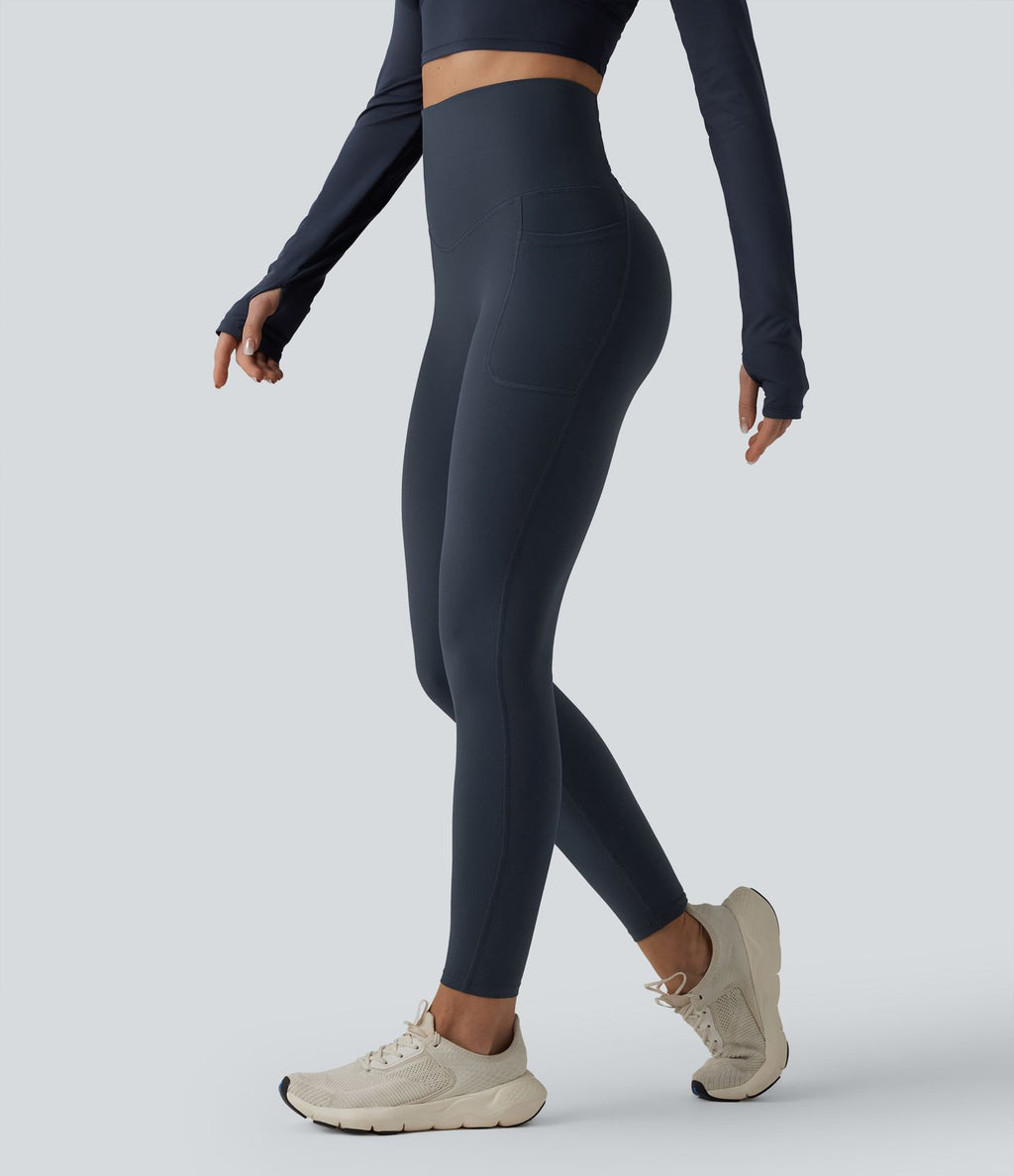 Halara Ultrasculpt™ Legging de running gainant taille haute dos croisé avec poches