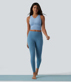 Débardeur crop de yoga OneForm Seamless Flow col V froncé