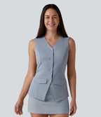 Gilet décontracté SoftlyZero™ Airy à col V et effet frais InstantCool
