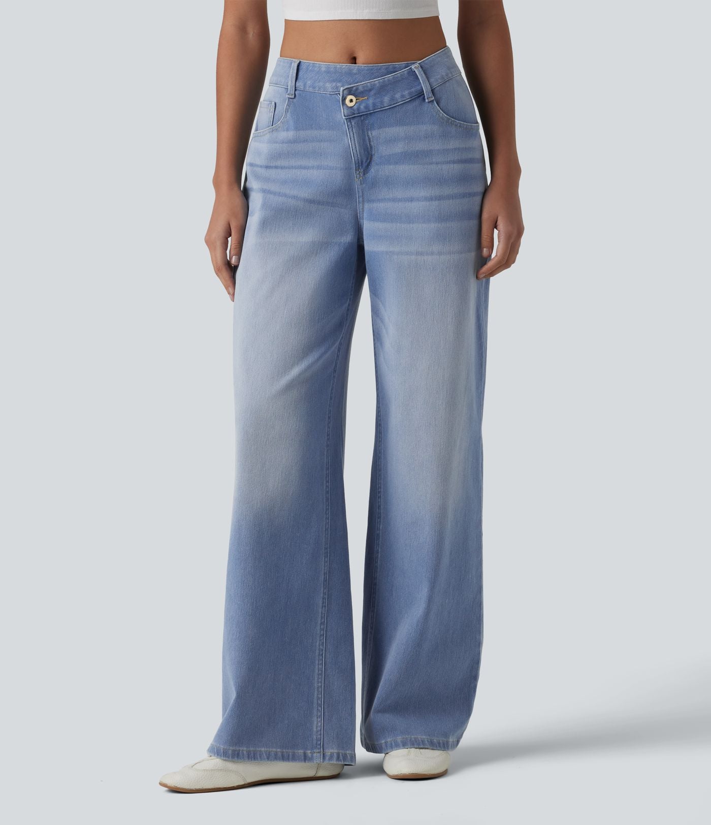 Jean large décontracté Halara Flex™ asymétrique taille mi-haute avec poches