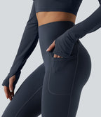 Halara Ultrasculpt™ Legging de running corsaire gainant taille haute dos croisé avec poches