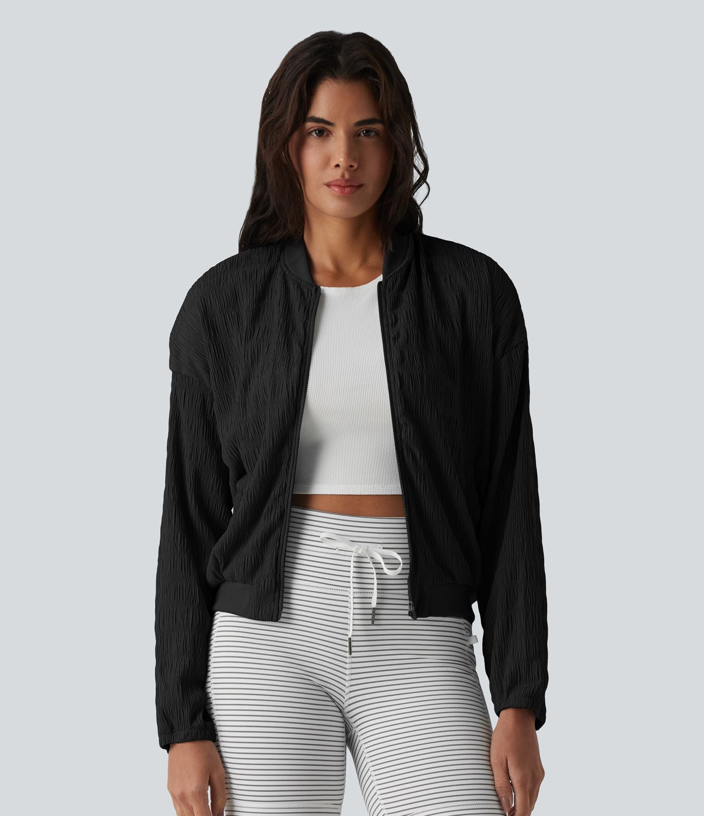 Veste bomber casual manches longues avec poches