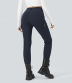 Pantalon cargo ajusté uni taille haute DayStretch avec poches zippées