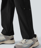 Pantalon de randonnée déperlant taille mi-haute coupe droite avec poches - longueur ajustable