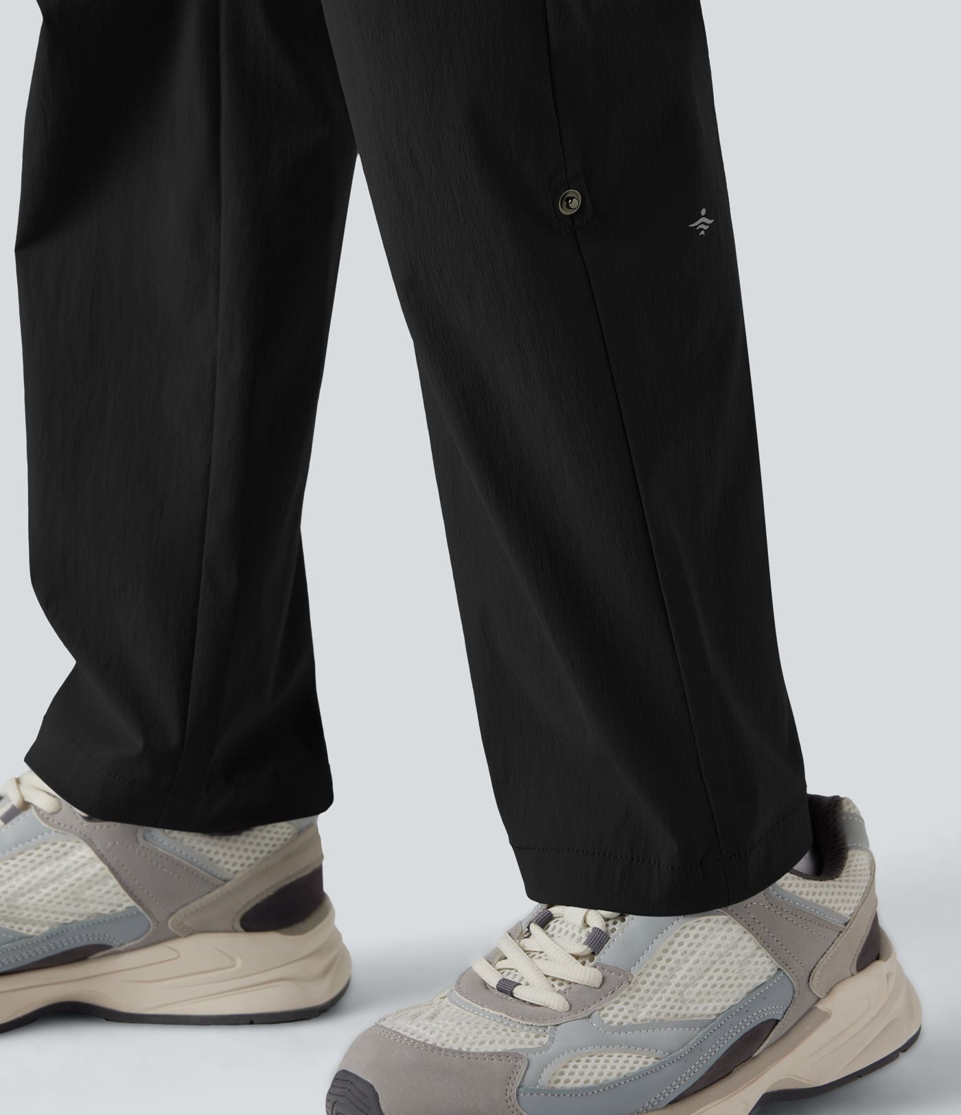 Pantalon de randonnée déperlant taille mi-haute coupe droite avec poches - longueur ajustable