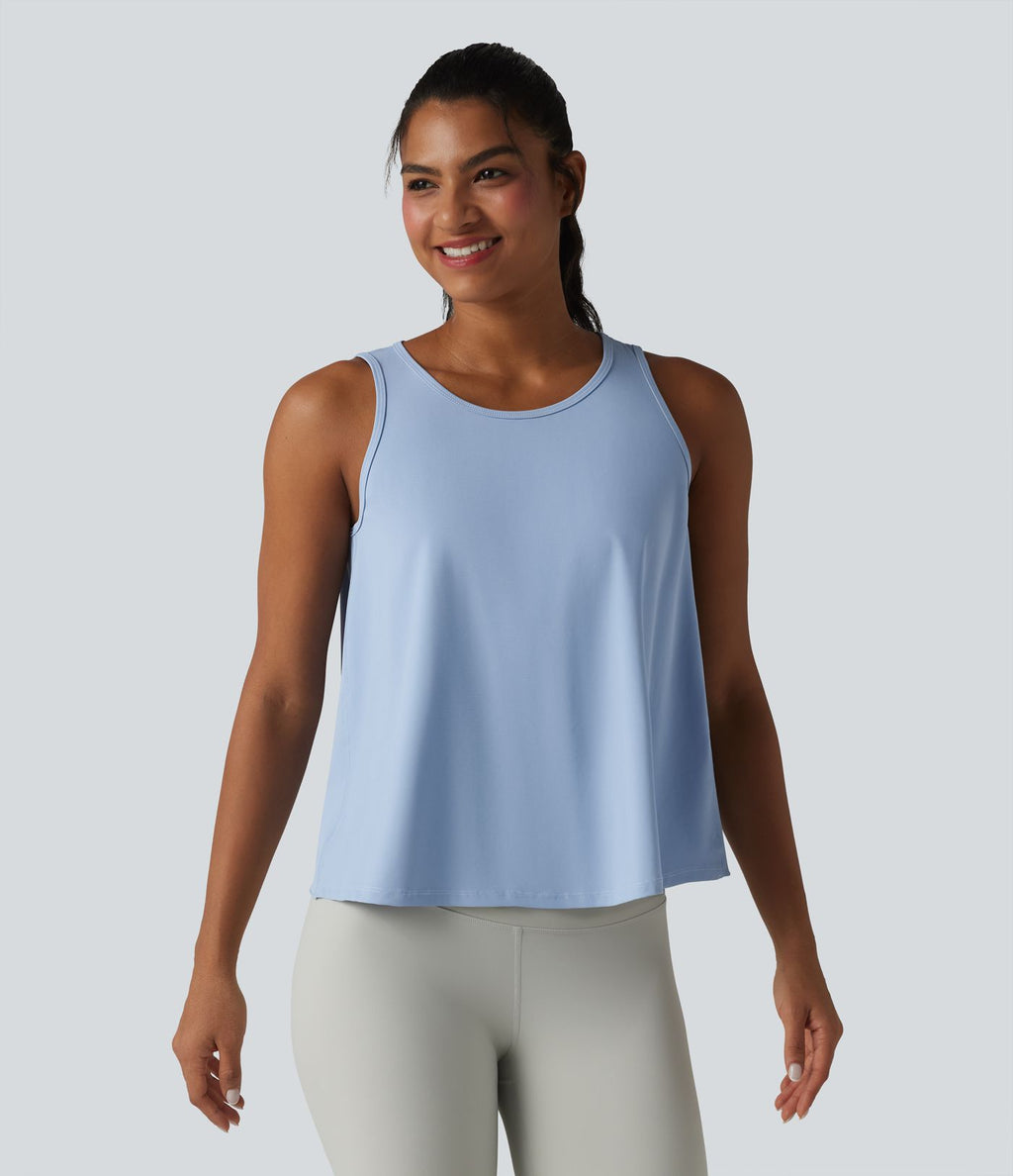 SoftlyZero™ QuickDry Débardeur yoga ample croisé à ourlet volanté