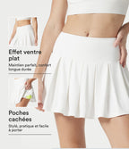 Jupe-short de tennis mini SoftlyZero™ QuickDry taille mi-haute gainante à plis avec poches