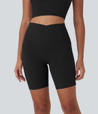 Pantalon large fluide décontracté gainant taille haute avec poches
