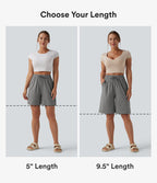 Short ample décontracté taille haute avec cordon de serrage 12,5 cm et poches