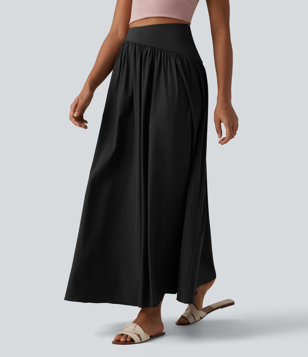 Breezeful™ Jupe maxi décontractée fluide taille haute à séchage rapide avec poches