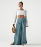 Pantalon fluide Breezeful™ taille haute à séchage rapide avec fronces, fente et poches