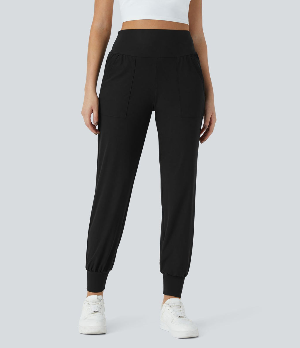Jogging Casual Uni Taille Haute Poche Latérale
