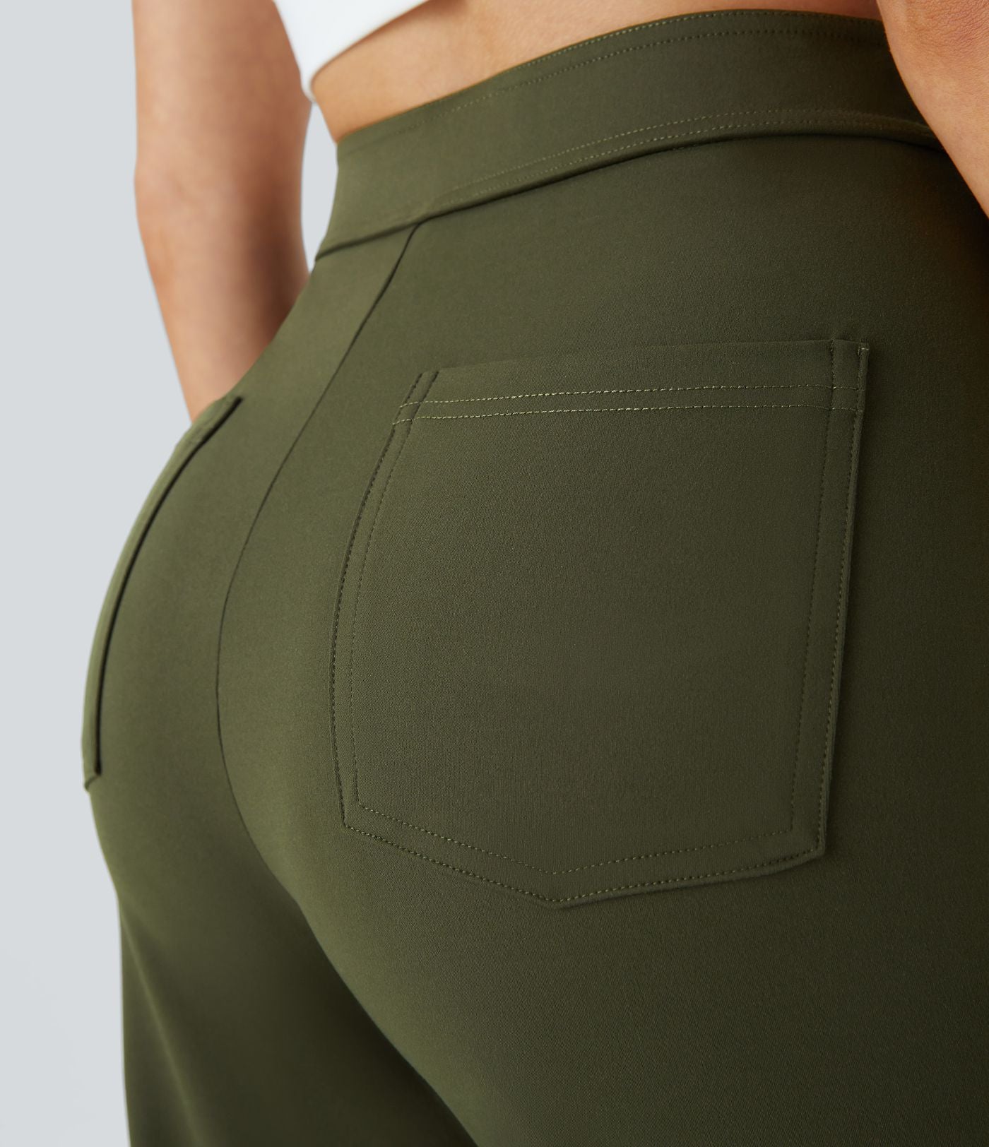 Pantalon taille haute coupe droite DayStretch avec poches