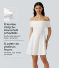 Robe mini SoftlyZero™ Plush épaules dénudées à manches courtes, maintien intégré, bonnets B à E