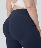 Pantalon de yoga à coupe bootcut gainant galbant taille haute grande taille avec effet scrunch et poches Halara UltraSculpt™