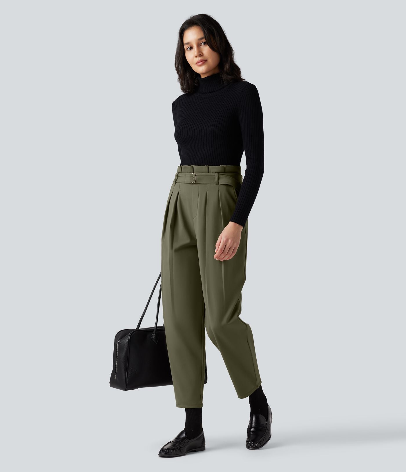 Pantalon tailleur SoftlyZero™ Plush Thermal fuselé ceinturé taille très haute avec poches