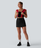 Jupe de tennis SoftlyZero™ Airy mini 2-en-1 gainante taille haute à cordon de serrage et effet frais InstantCool avec poches