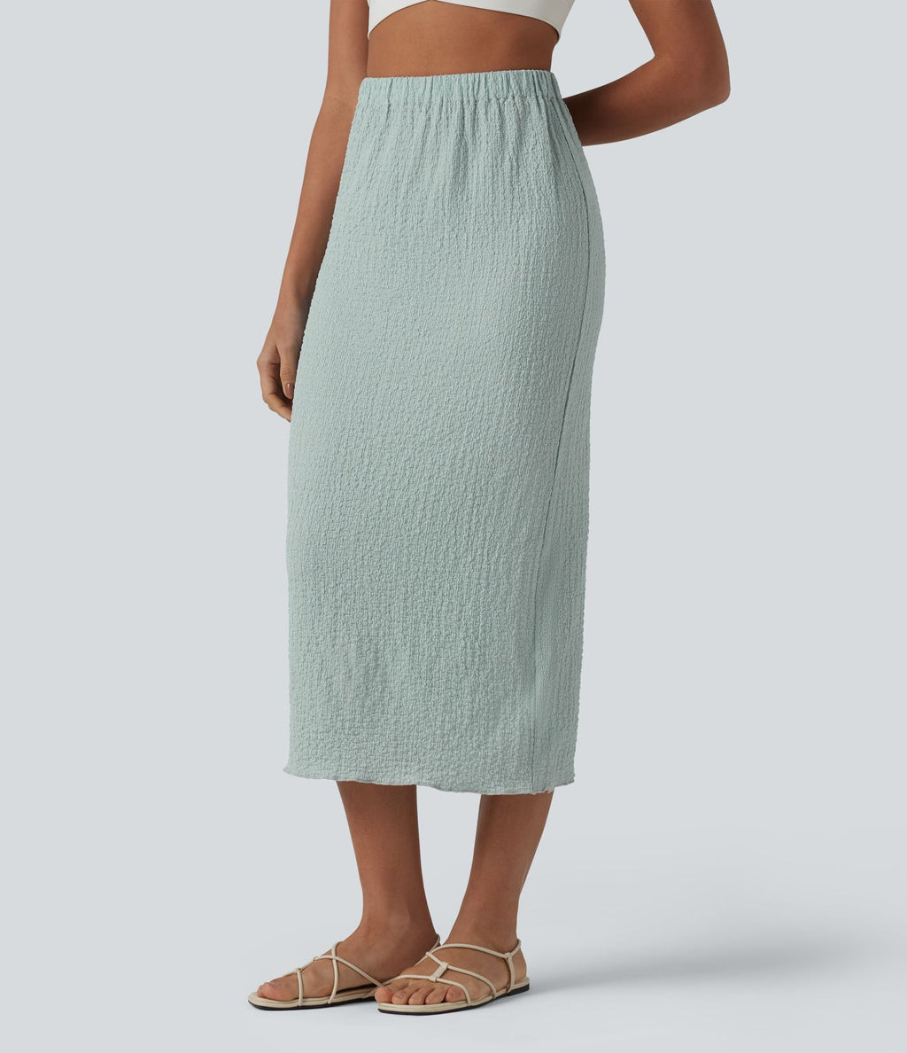 Jupe midi décontractée taille haute