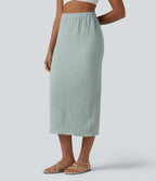 Jupe midi décontractée taille haute
