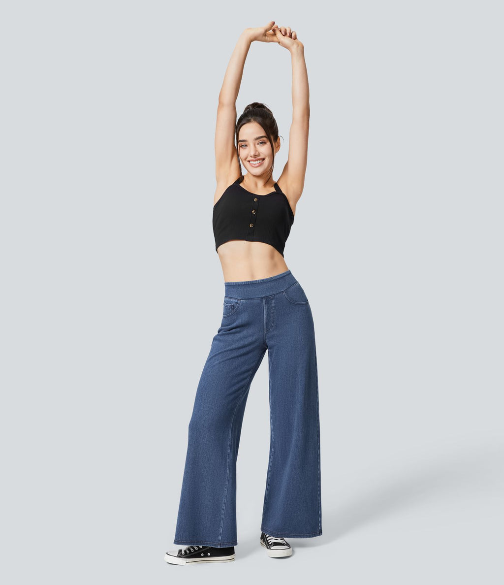 Halara Flex™ Denim Heat Jean large casual taille haute avec poches