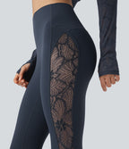 Legging de yoga gainant taille haute avec dentelle contrastée et poche Halara UltraSculpt™