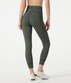 Legging de yoga rayé taille haute avec cordon de serrage et poches