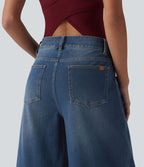 Jean Barrel 7/8 taille basse Halara Flex™ avec poches zippées