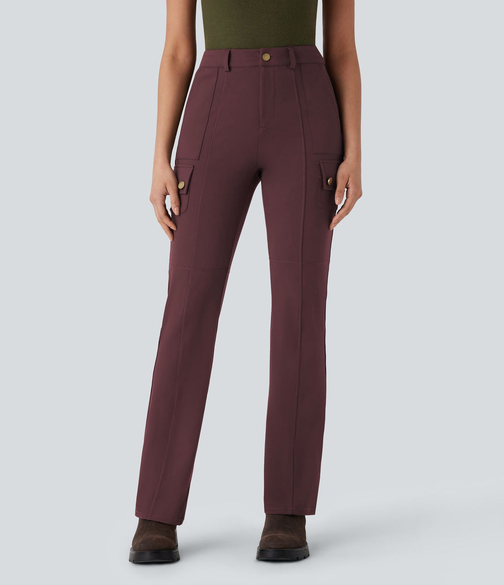 Pantalon cargo bootcut randonnée taille moyenne DayStretch avec poches