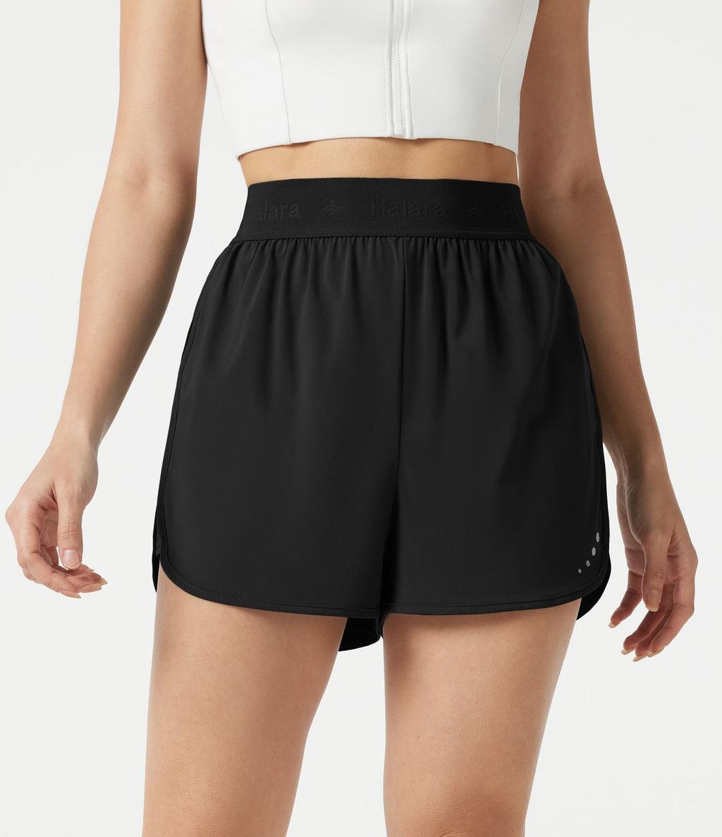 Short de sport 7,5 cm Breezeful™ 2-en-1 séchage rapide taille haute en mesh contrastant à poches