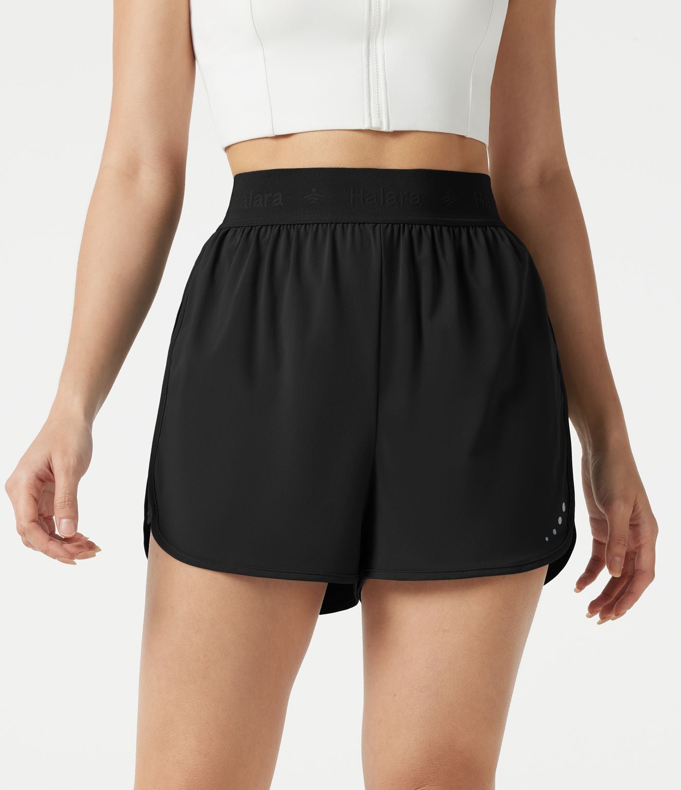 Short de sport 7,5 cm Breezeful™ 2-en-1 séchage rapide taille haute en mesh contrastant à poches