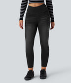 Legging 7/8 en denim gainant taille haute effet push-up Halara Flex™ avec poches
