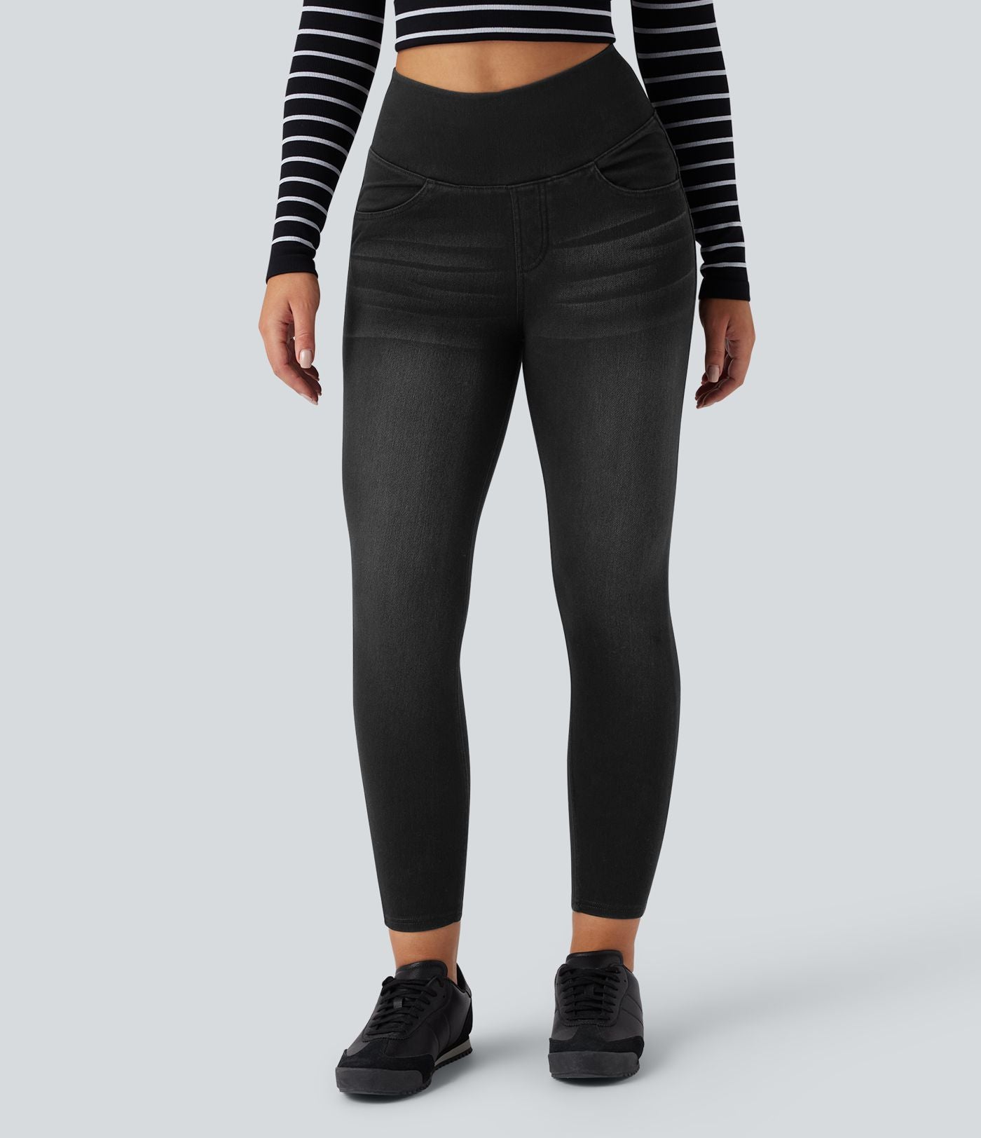 Legging 7/8 en denim gainant taille haute effet push-up Halara Flex™ avec poches