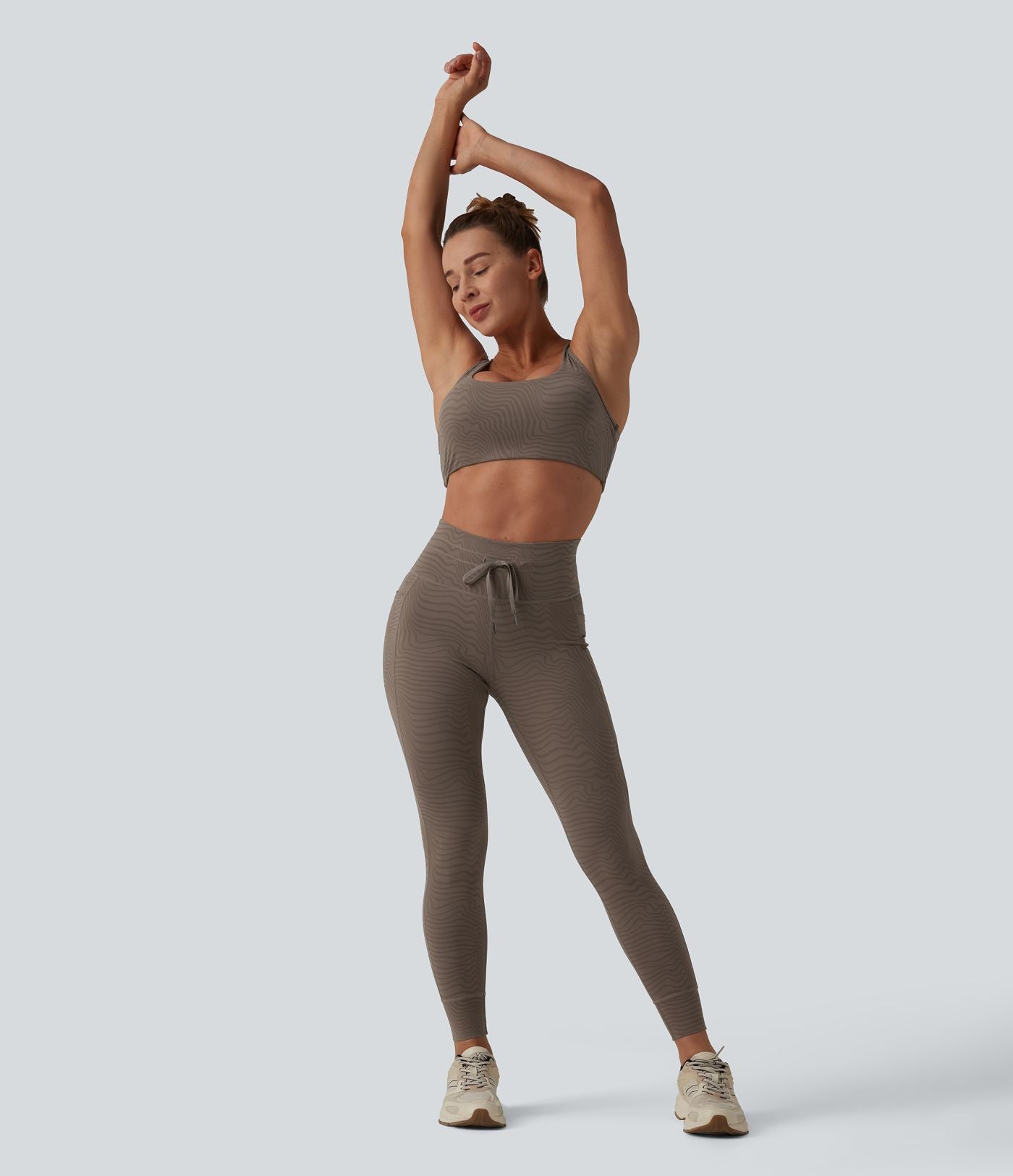 Legging de yoga Halara UltraSculpt™ taille haute avec cordon de serrage imprimé zèbre avec poches