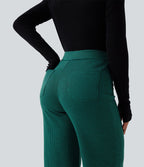 Halara Flex™ Pantalon tailleur pied-de-poule coupe droite taille haute avec poches