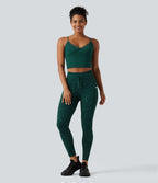 Legging de yoga taille haute imprimé léopard avec cordon de serrage Halara UltraSculpt™ et poches