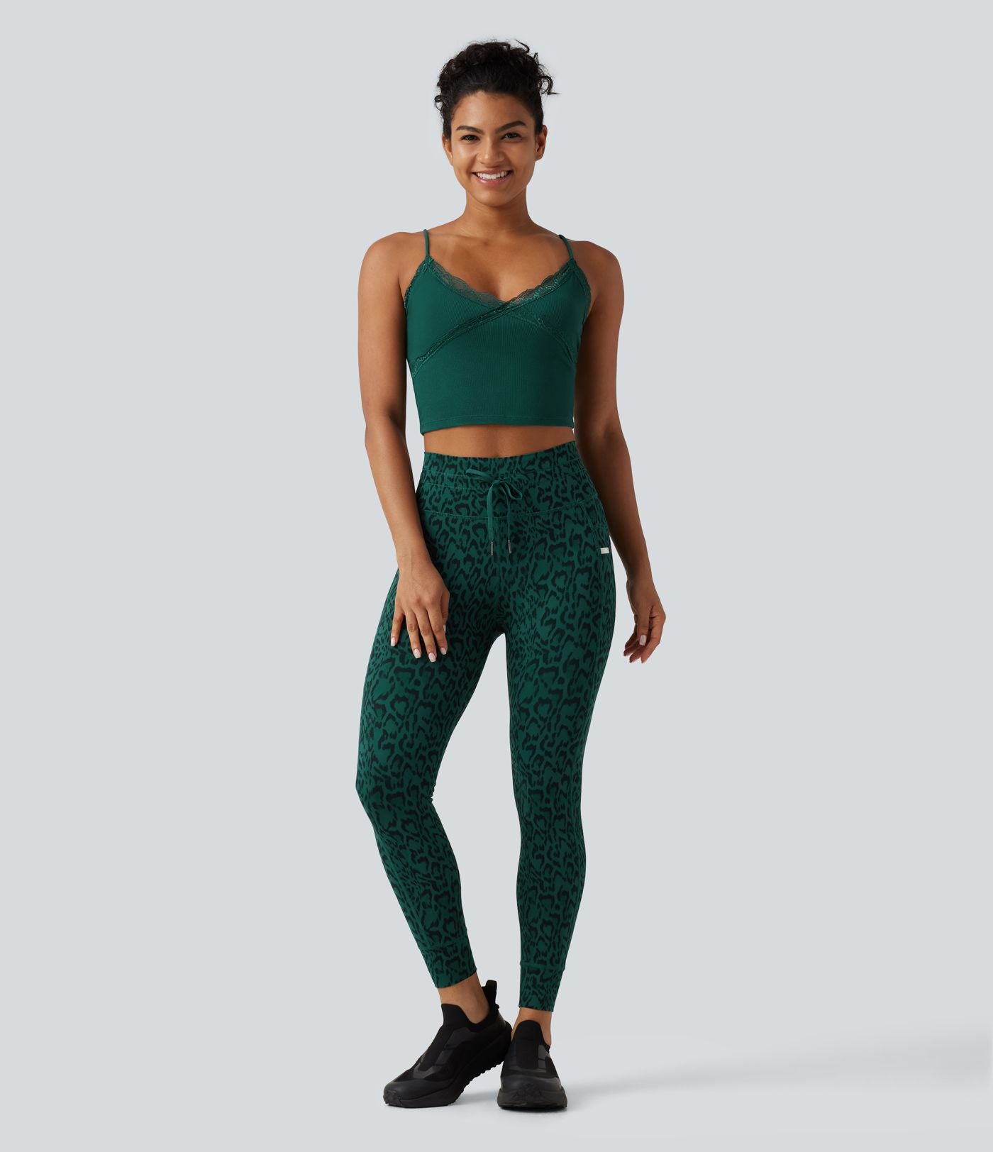 Legging de yoga taille haute imprimé léopard avec cordon de serrage Halara UltraSculpt™ et poches