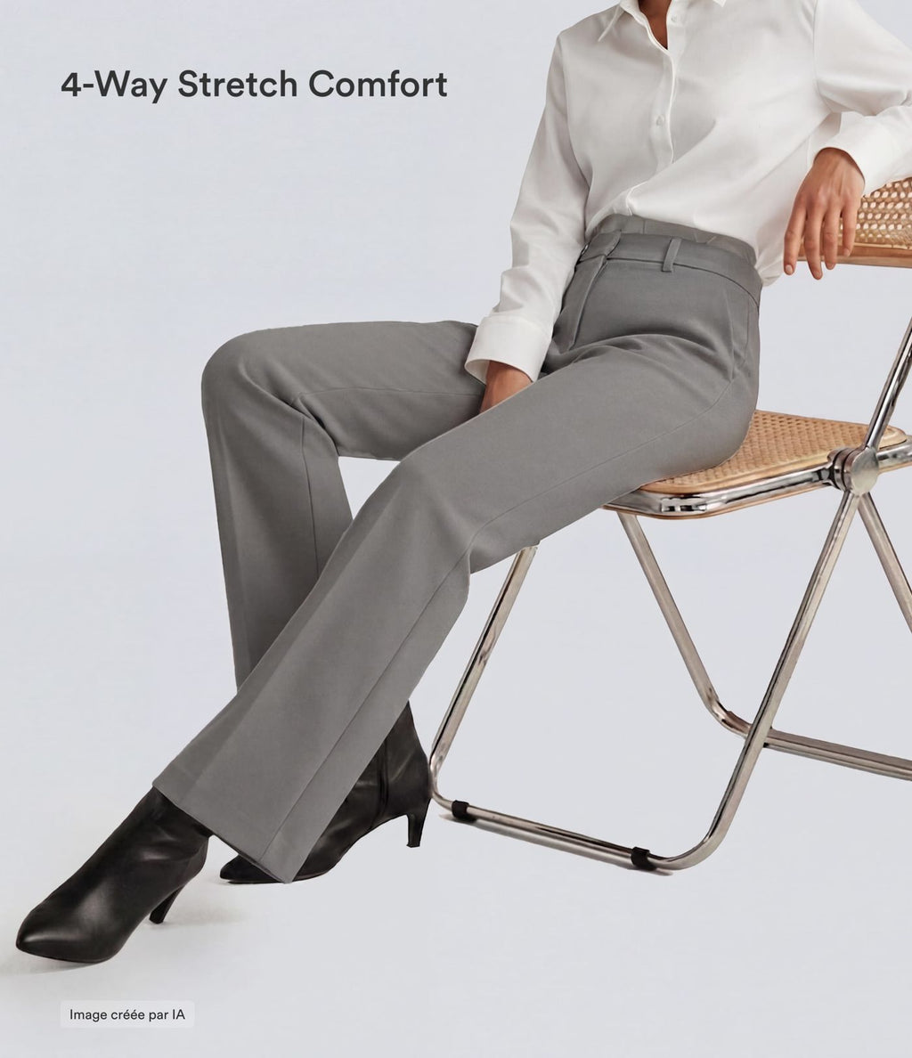Pantalon tailleur Halara Flex™ DayStretch coupe droite taille haute avec poches