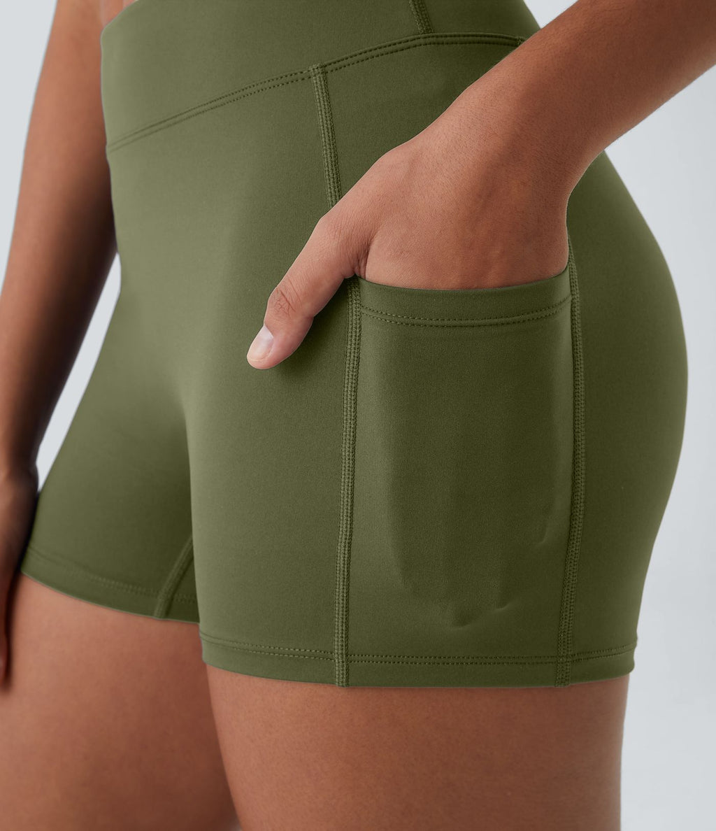 Short de yoga SoftlyZero™ Airy 8,8 cm taille haute poches latérales uni effet frais InstantCool