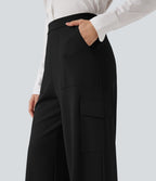 Pantalon cargo de travail coupe droite taille haute Halara Flex™ avec poches